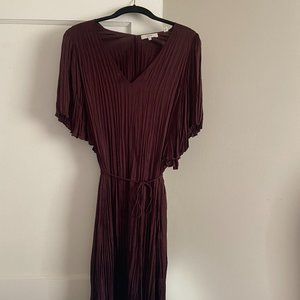 Vince Textured V-Neck Midi Dress